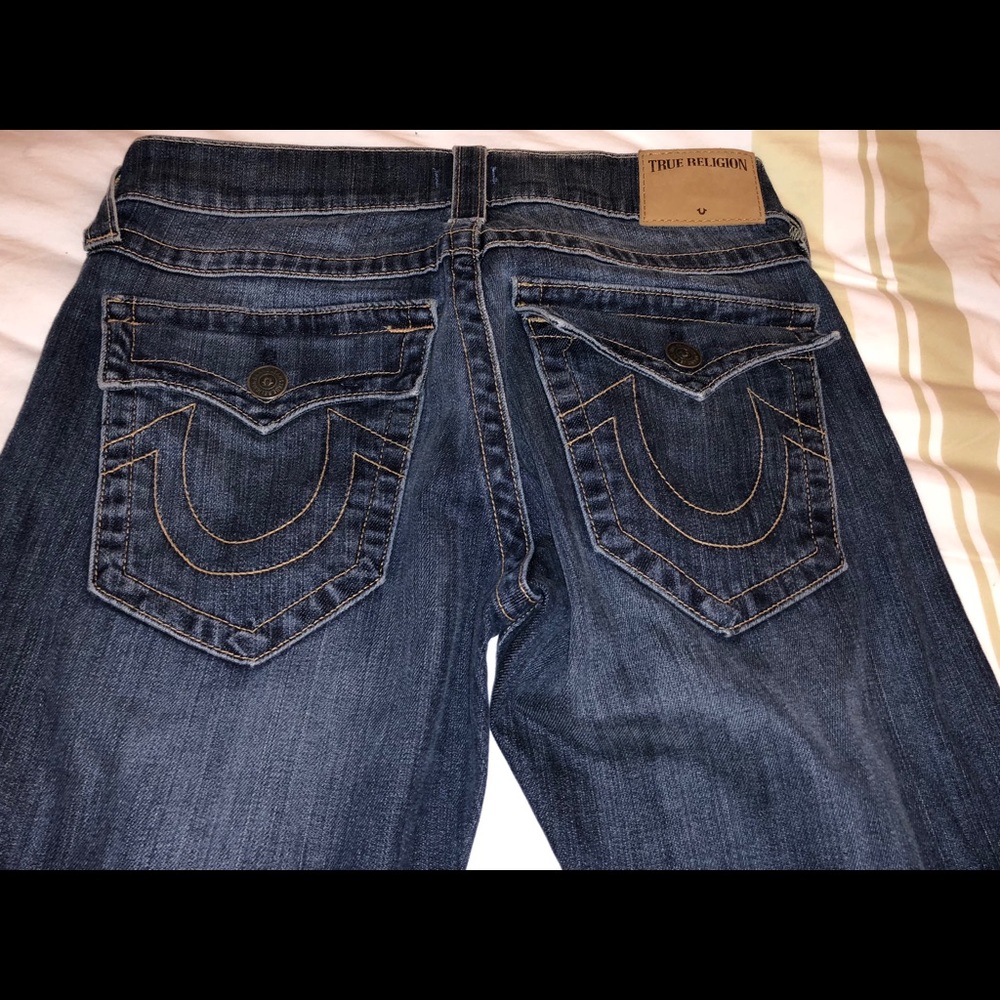 True Religion Ricky Relax Straight Jeans 28 Dark